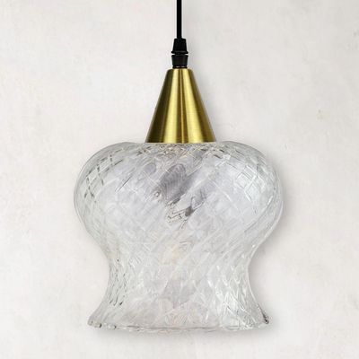 Lustre Pendente Taschibra Aisha Boreal E27 Transparente Bivolt Ouro