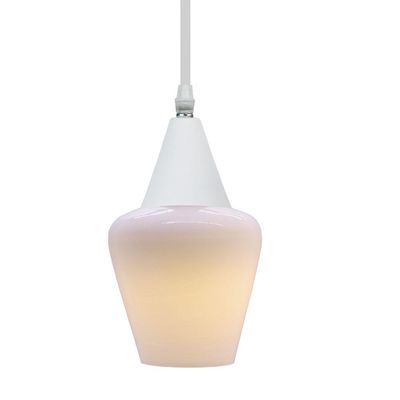 Lustre Pendente Taschibra Monalisa Pp Branco Leitoso E27 Bivolt Branco
