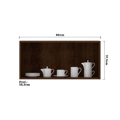 Armário Basculante Para Cozinha 80cm 1 Porta Safira Nogueira