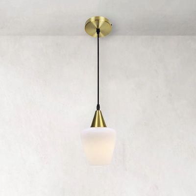 Lustre Pendente Taschibra Monalisa Branco Leitoso E27 Bivolt Ouro