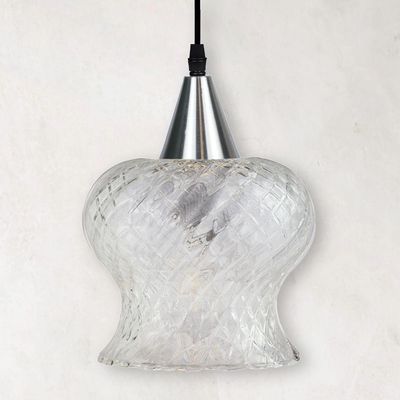 Lustre Pendente Taschibra Aisha Boreal E27 Transparente Bivolt Prata