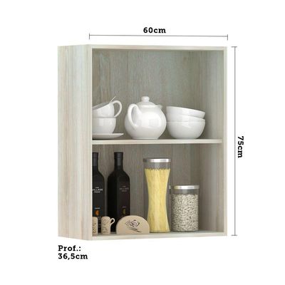 Armário Para Cozinha 60cm 2 Portas Legno Crema C/Concreto