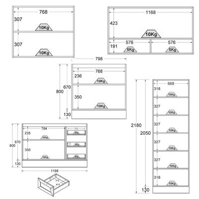 Armário De Cozinha Completo Ditália Denver S/ Tampo Rv/brd10