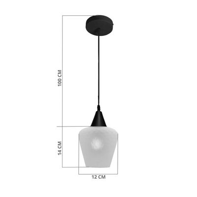 Lustre Pendente Taschibra Monalisa Pp Branco Leitoso E27 Bivolt Preto