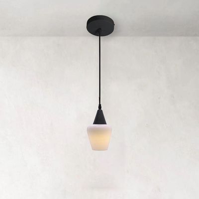 Lustre Pendente Taschibra Monalisa Pp Branco Leitoso E27 Bivolt Preto