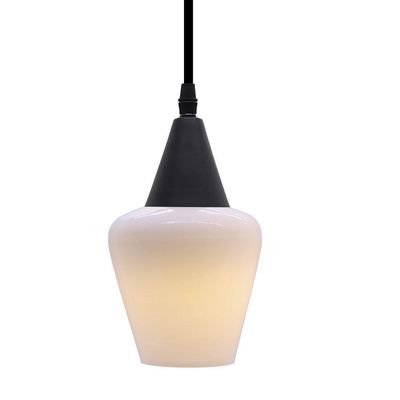 Lustre Pendente Taschibra Monalisa Pp Branco Leitoso E27 Bivolt Preto