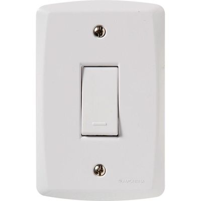 Conjunto 4x2 Com 1 Interruptor Simples 10 A 250 V Tramontina Lux2 Branco Tramontina