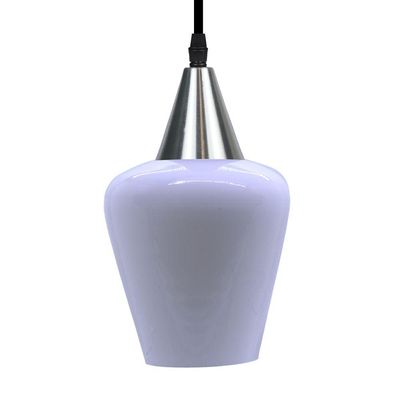 Lustre Pendente Taschibra Monalisa Branco Leitoso E27 Bivolt Prata