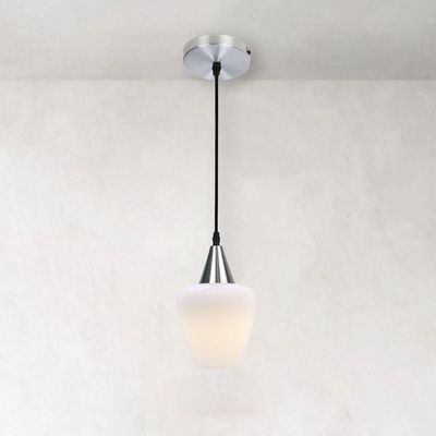 Lustre Pendente Taschibra Monalisa Branco Leitoso E27 Bivolt Prata