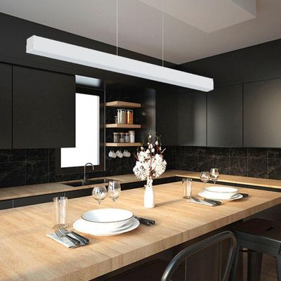 Lustre Pendente Taschibra Vetor Linear Led 35w Bivolt Branco 4000k Luz Neutra
