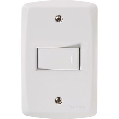 Conjunto 4x2 Com 1 Interruptor Simples 10 A 250 V Horizontal Tramontina Lux2 Branco Tramontina