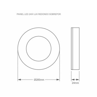 Painel Led 24w Redondo Sobrepor - Taschibra 4000k (neutra)