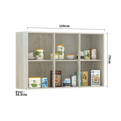 Armário Para Cozinha 120cm 3 Portas Luci Legno Crema