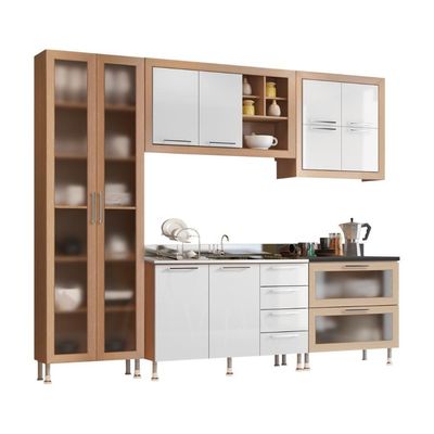 Armário De Cozinha Ditália Aspen 5 Peças Carvalho/branco A10