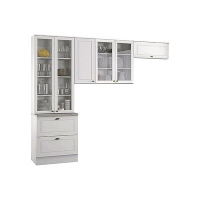 Cozinha Compacta Americana 3 Peças (2 Armários + 1 Paneleiro) Cpt11 Branco - Henn