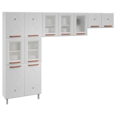 Cozinha De Aço Compacta Mirage New 5 Vidros 3 Peças Branco