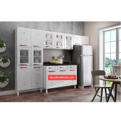 Cozinha De Aço Compacta Mirage New 5 Vidros 3 Peças Branco