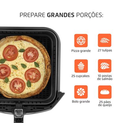 Fritadeira Elétrica Air Fryer Mondial AFN-80-BI 8L Preta - 220V UNICA