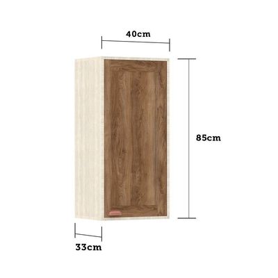Armário Aéreo De Cozinha 40 Cm 1 Porta 2 Prateleiras