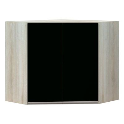 Armário Canto Diagonal 2 Portas Legno Crema C/Preto Tx