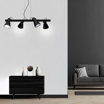 Lustre Pendente Taschibra Chicago Preto Para 4 Lâmpadas E27 Bivolt