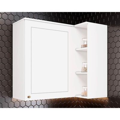Armário Aéreo P/ Cozinha Canto Reto Americana C/ 1 Porta 83cm Branco - Henn