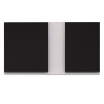 Armário Aéreo De Cozinha 100cm 2 Portas Indiana Branco/preto - Lumil Móveis
