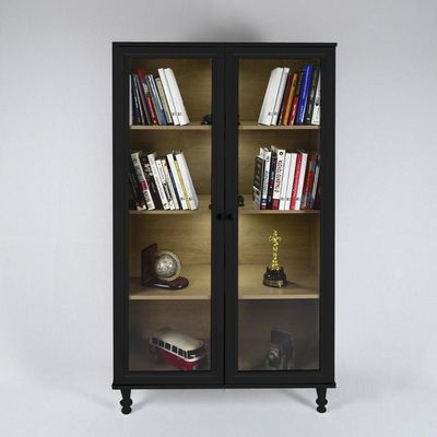 Cristaleira Estante Para Livros Ditália C/kit LuzE-957 Preto