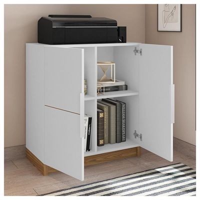 Kit Escritório Conjunto 4 Peças Cubic Branco Caemmun