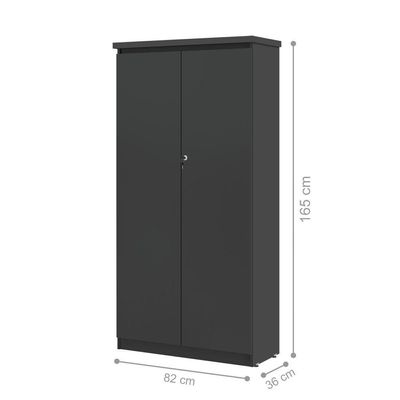 Mesa De Escritorio Com Armário 2 Portas Pampulha Preto Onix
