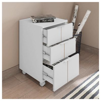 Kit Escritório Conjunto 4 Peças Cubic Branco Caemmun