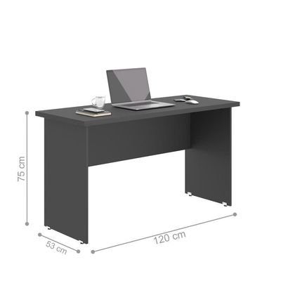 Mesa De Escritorio Com Armário 2 Portas Pampulha Preto Onix