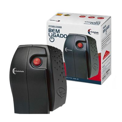 Estabilizador 500va Coletek, Entrada Bivolt Manual, Saída 115v, 4 Tomadas, Preto - Es-500va