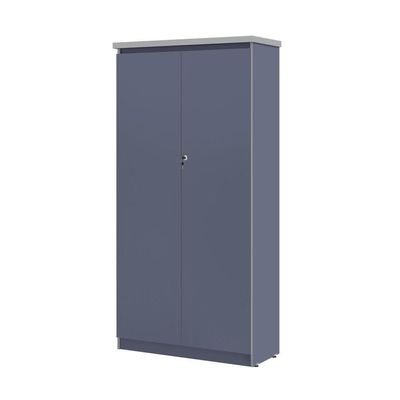 Mesa De Escritorio Com Armário 2 Portas Pampulha Azul