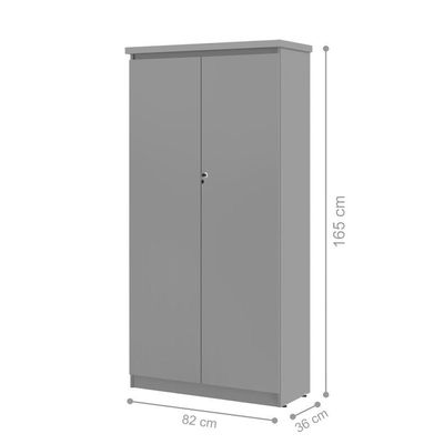 Mesa De Escritorio Com Armário 2 Portas Pampulha Cinza