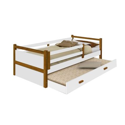 Beliche Babá Infantil Bianca Solteiro Branco/amêndoa Branco