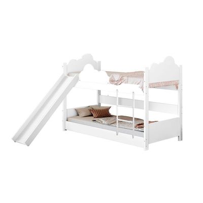 Beliche Solteiro Erika Nuvem Com Escorregador Branco Branco