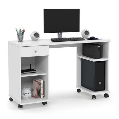 Mesa De Computador Com Prateleiras Million Branco Patrimar