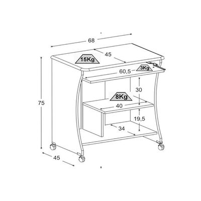 Mesa para Computador Mc-153 Branco Ditália