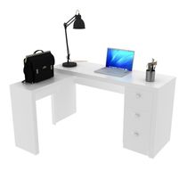 Mesa Escritório De Canto Multimóveis Vcr25011 Branco