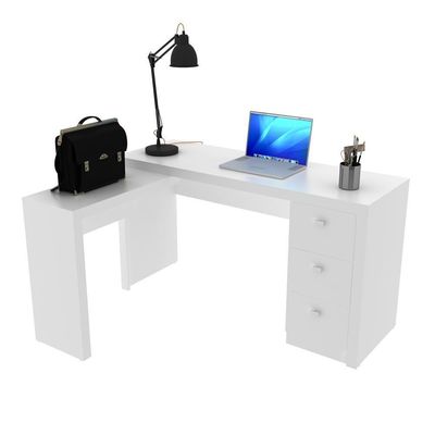 Mesa Escritório De Canto Multimóveis Vcr25011 Branco