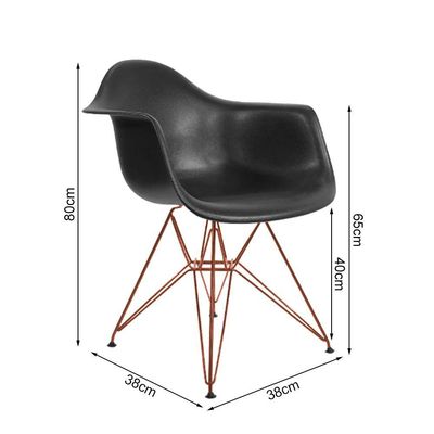 Escrivaninha Industrial Office Estudo Malta Amêndoa 137X53Cm Com 1 Poltrona Preta Base Cor: Amendoa