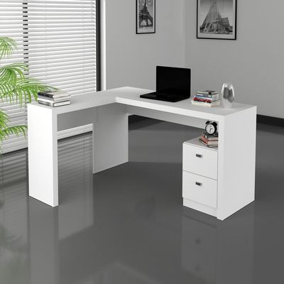 Mesa Escritório De Canto Com 2 Gavetas Multimóveis Vcr25032