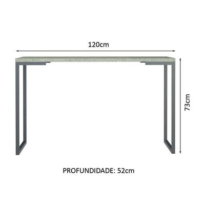Mesa De Escritório Industrial Cinza 120cm Mood Madesa Mood