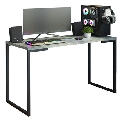 Mesa De Escritório Industrial Cinza 120cm Mood Madesa Mood