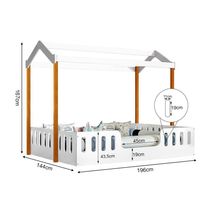 Cama Casal Infantil Casinha Montessoriana Branco/mel Branco