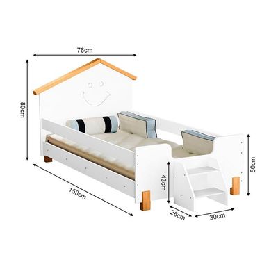 Cama Juvenil Smile Infantil Alegra - Branca E Mel - Branco