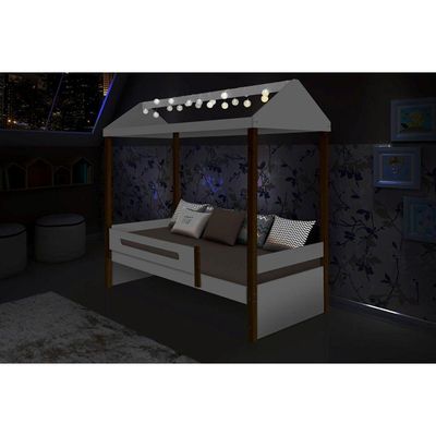 Cama Montessoriana Infantil Sara Branco/amêndoa Branco