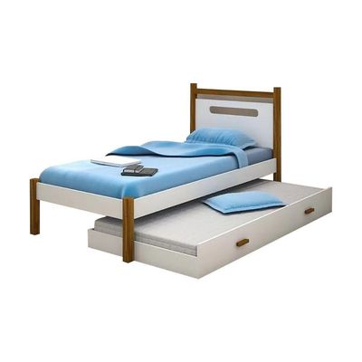 Cama Infantil Eloa C/ Cama Auxiliar Branco/amêndoa Branco