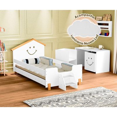 Cama Juvenil Infantil Alegra Branca E Amêndoa Branco